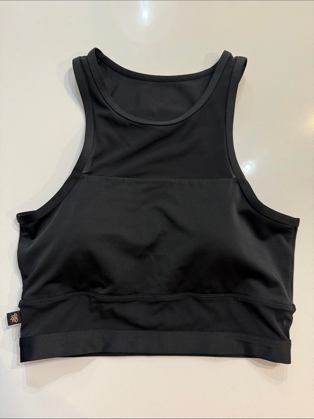 L'URV Black Sportswear Label with Rose Gold Print